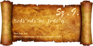Szénási Irén névjegykártya